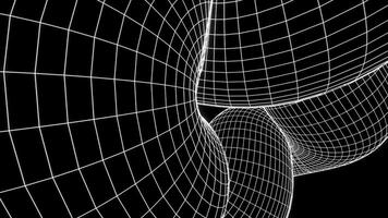 Monochrome surface of spacetime grid, seamless loop. Design. Black and white 3D flowing grid, scientific concept. photo