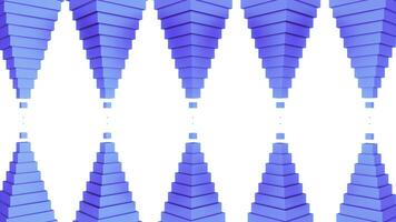 Optical illusion with pyramids moving towards each other's tops. Design. Blue and white seamless loop geometric pattern. photo