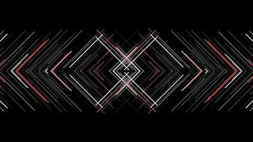 Pattern of lines with interference on black background. Animation. Triangular mirror pattern of colored lines intersects with interference on black background photo