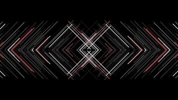 Pattern of lines with interference on black background. Animation. Triangular mirror pattern of colored lines intersects with interference on black background photo