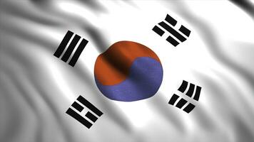 Background of waving flag of country. Motion. Close-up of beautiful moving flag. 3D Japanese flag waving in wind photo