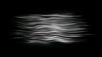 Background with moving distortion bands. Motion. Noisy signal with stripes on black background. Shimmering stripes with glitch effect on black background photo