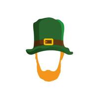 S t patrick's vector modelo sombrero y barba ilustración. vector eps 10