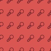 Microphone lines seamless pattern. Vector eps 10