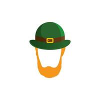 S t patrick's vector modelo sombrero y barba ilustración. vector eps 10