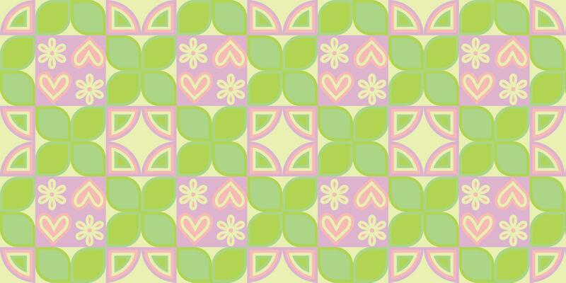 Geometric pattern vector background with Scandinavian abstract color or Swiss geometry prints of rectangles, squares and circles shape design