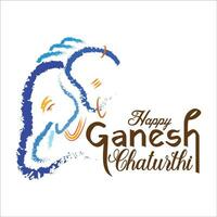 contento ganesh chaturthi festival deseando tarjeta vector