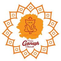 contento ganesh chaturthi festival deseando tarjeta vector