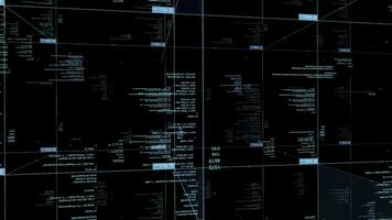 resumen financiero datos Procesando y Estadísticas grabación en negro fondo, sin costura bucle. animación. comunicación tecnología y negocio concepto. foto