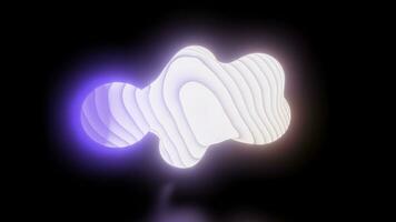 A molecule in abstraction.Design. A particle that moves and moves on a black background in 3d . photo