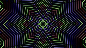 Multicolored kaleidoscope with abstract patterns changing colors and size of shapes. Animation. Animation disco Lights photo