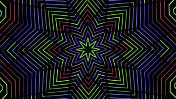 Multicolored kaleidoscope with abstract patterns changing colors and size of shapes. Animation. Animation disco Lights photo