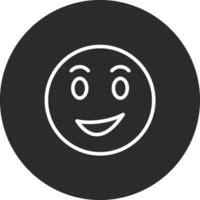 sonriente cara con sonriente ojos vector icono