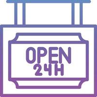 24 Hrs Open Vector Icon