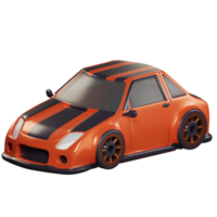 3D Render Car illustration. On transparent background. 3D illustration. High resolution png