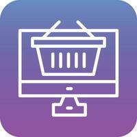 Online Shopping Basket Vector Icon