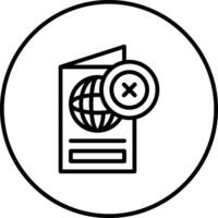 pasaporte rechazado vector icono