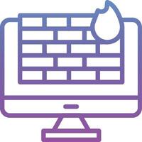 Computer Firewall Vector Icon