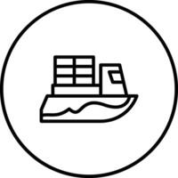 icono de vector de barco de carga