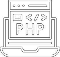 icono de vector de codificación php