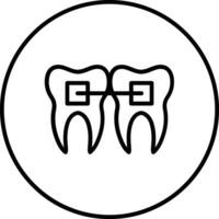 diente tirantes vector icono