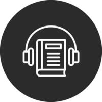 icono de vector de libro de audio