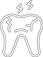 diente decaido vector icono