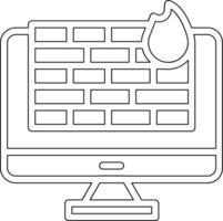 Computer Firewall Vector Icon