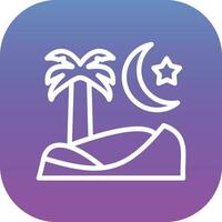 Desert Night Vector Icon