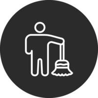 Man Sweeping Floor Vector Icon