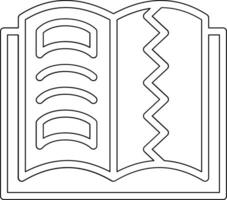 icono de vector de libro rasgado