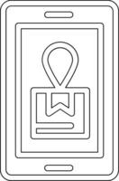 Mobile Shipment Tracking Vector Icon