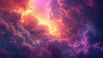 AI generated Ethereal lights, dreamy clouds, and a sense of magic for romantic fantasies photo