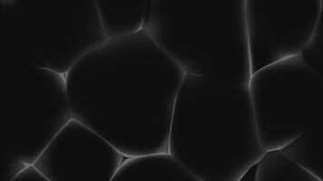 Moving 3d shapes with plasma light. Design. Bright light of plasma energy with moving texture of dark matter. Black 3d structure moving with plasma light photo