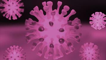 Pink and purple background with bacteria. Design. Small virus particles rotating in a circle made in computer animation. photo