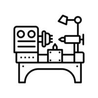 Lathe icon. outline icon vector