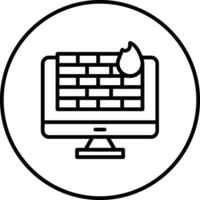 Computer Firewall Vector Icon