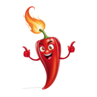 AI generated illustration of chili character expressions png