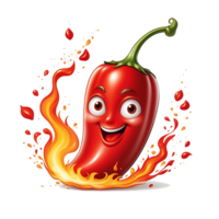 AI generated illustration of chili character expressions png