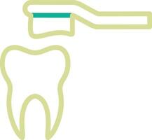 Cleaning Tooth with Brush Vector Icon