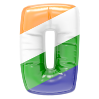 Balloon 0 Number Indian color of flag png