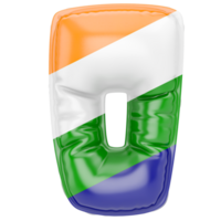 Balloon O Font Indian color of flag png