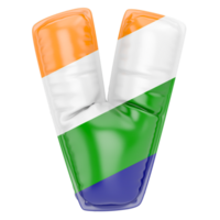 Balloon V Font Indian color of flag png