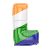 Balloon L Font Indian color of flag png