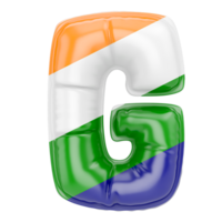 ballon g Police de caractère Indien Couleur de drapeau png