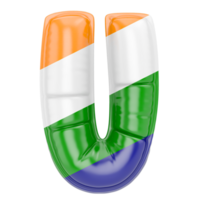 Balloon U Font Indian color of flag png