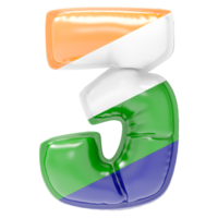 Balloon 3 Number Indian color of flag png