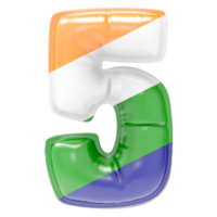 Balloon 5 Number Indian color of flag png