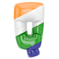 Balloon Q Font Indian color of flag png