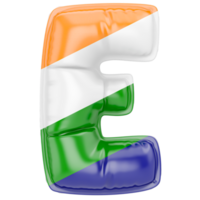 Balloon E Font Indian color of flag png